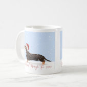 DACKEL DURCH DEN SCHNEE Niedliche Weihnachten Kaffeetasse (Vorderseite Links)