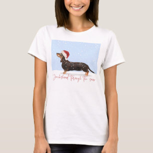 DACKEL DURCH DEN SCHNEE Niedliche Weihnachten T-Shirt