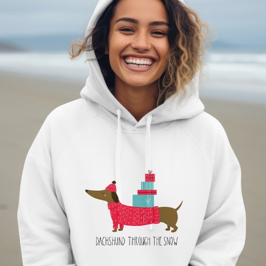 Dackel durch den Schnee Niedliche Weihnachtslieder Hoodie