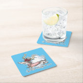 Dackel durch den Schnee Rechteckiger Pappuntersetzer (Vor Ort)