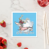 Dackel durch den Schnee Serviette (Beispiel)