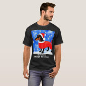 Dackel durch den Schnee! T-Shirt (Vorne ganz)