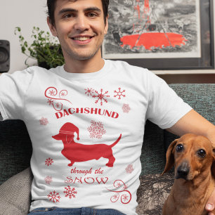 Dackel durch den Schnee T-Shirt