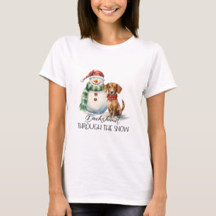 Dackel durch den Schnee T-Shirt