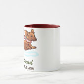 Dackel durch den Schnee Tasse (Zentrum)