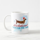 Dackel durch den Schnee Weihnachten Weihnachten Kaffeetasse (Links)
