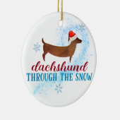 Dackel durch den Schnee Weihnachten Weihnachten Keramik Ornament (Rechts)