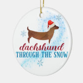 Dackel durch den Schnee Weihnachten Weihnachten Keramik Ornament (Links)