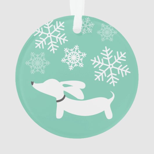 Dackel durch den Schnee Weihnachtsbaum Ornament (Rückseite)