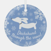 Dackel durch den Schnee Weihnachtsbaum Ornament Aus Glas (Vorderseite)