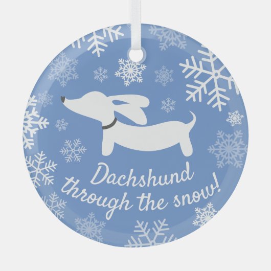 Dackel durch den Schnee Weihnachtsbaum Ornament Aus Glas (Vorderseite)