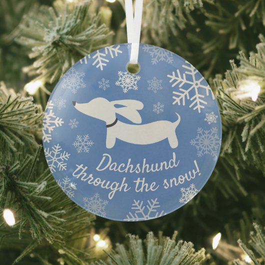 Dackel durch den Schnee Weihnachtsbaum Ornament Aus Glas (InSitu)