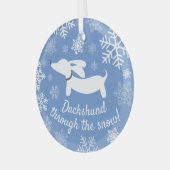 Dackel durch den Schnee Weihnachtsbaum Ornament Aus Glas (Vorderseite links)