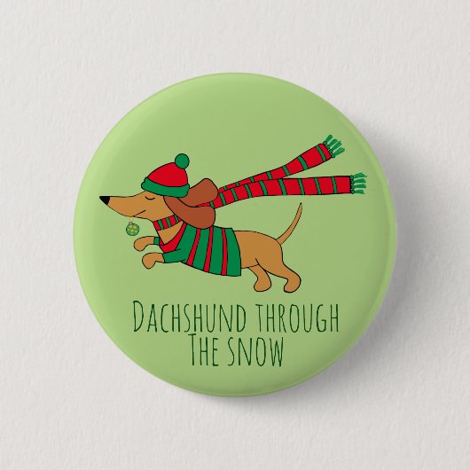 Dackel durch den Schneeballknopf Button (Vorderseite)