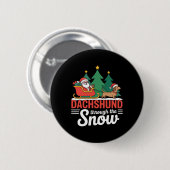 Dackel durch den schneefestlichen Weihnachtsfeiert Button (Vorne & Hinten)