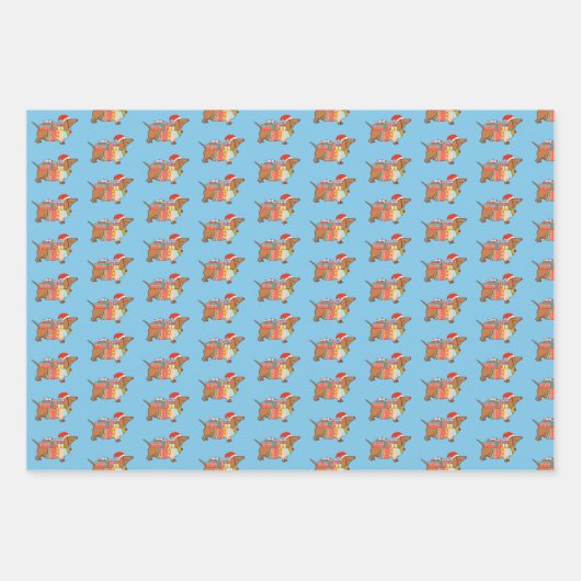 Dackel durch den Schneehund Geschenkpapier Set (Vorderseite 2)