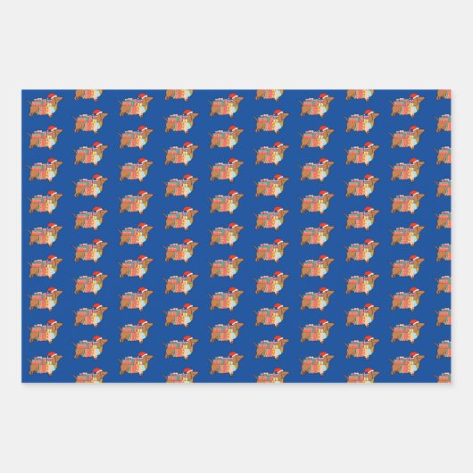 Dackel durch den Schneehund Geschenkpapier Set (Vorderseite)