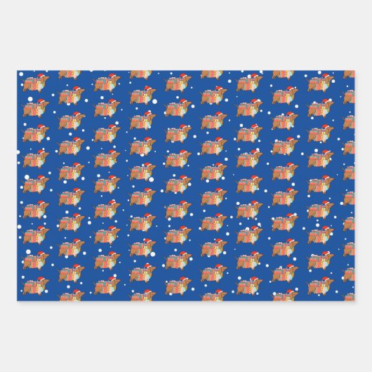 Dackel durch den Schneehund Geschenkpapier Set (Vorderseite)