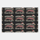 Dackel durch den Schneehund Weihnachten Kariert Geschenkpapier Set (Vorderseite)