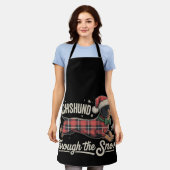 Dackel durch den Schneehund Weihnachten Kariert Schürze (Getragen)