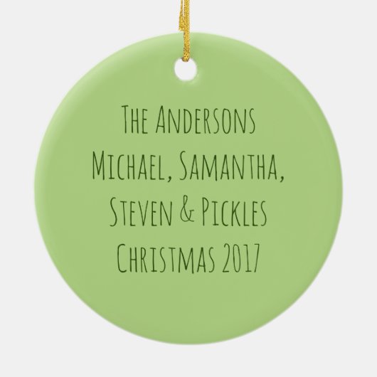 Dackel durch den Schneekreis Keramikornament (Hinten)