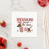 Dackel durch den schneeweihnachtlichen Hund lange Serviette (Beispiel)