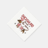 Dackel durch den schneeweihnachtlichen Hund lange Serviette (Ecke)