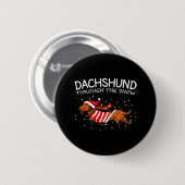 Dackel durch den schneewitzigen Hund Weihnachten Button (Vorne & Hinten)