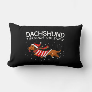 Dackel durch den schneewitzigen Hund Weihnachten Lendenkissen