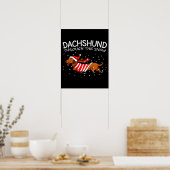Dackel durch den schneewitzigen Hund Weihnachten Poster (Küche)