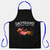 Dackel durch den schneewitzigen Hund Weihnachten Schürze (Vorderseite)