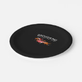 Dackel durch den schneewitzigen Hundeweihnachtskla Pappteller (Schrägansicht)