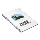 Dackel durch den sonnigen Weihnachtsabend Notizblock (Rechte Seite)