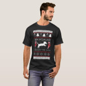 Dackel durch die Schnee-Dackel Ugly Christma T-Shirt (Vorne ganz)