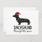 Dackel durch die Schneekarte, Weihnachten (Vorne/Hinten)