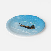 Dackel durch die Schneeplatte Party Pappteller (Schrägansicht)