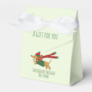 Dackel durch die Schneeschlittenfavorisierbox Geschenkschachtel