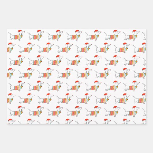 Dackel durch die Schneeschuhschenke Geschenkpapier Set (Vorderseite 2)