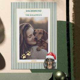 Dackel durch die Schneewasserfarbe Folien Feiertagskarte