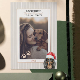 Dackel durch die Schneewasserfarbe Folien Feiertagskarte