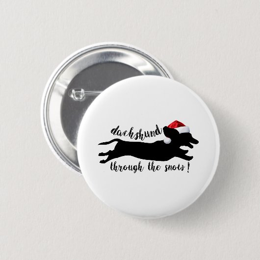 Dackel durch die Weihnachtsfeiertage Button (Vorne & Hinten)