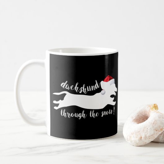 Dackel durch die Weihnachtsfeiertage Kaffeetasse (Mit Donut)