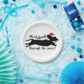 Dackel durch die Weihnachtsfeiertage Pappteller (Party)