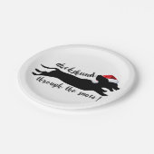 Dackel durch die Weihnachtsfeiertage Pappteller (Schrägansicht)