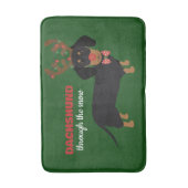 Dackel durch Schnee Niedliche Dackel Rentierhund Badematte (Vorderseite Vertikal)