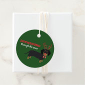 Dackel durch Schnee Niedliche Dackel Rentierhund Geschenkanhänger (Beispiel)