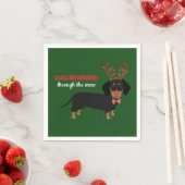 Dackel durch Schnee Niedliche Dackel Rentierhund Serviette (Beispiel)