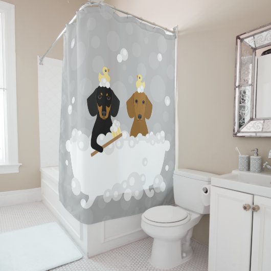Dackel Duschvorhang (Beispiel)