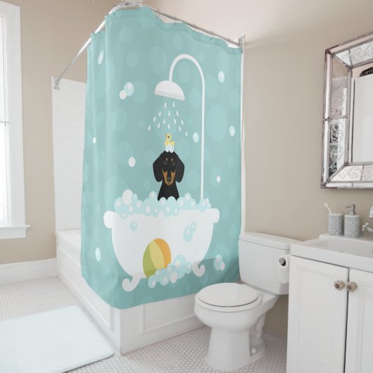 Dackel Duschvorhang (Beispiel)