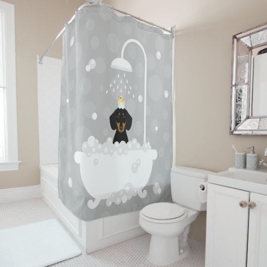 Dackel Duschvorhang (Beispiel)